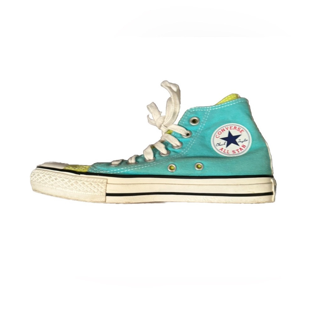 Unisex Rare Custom Teal & Lime Green Converse
